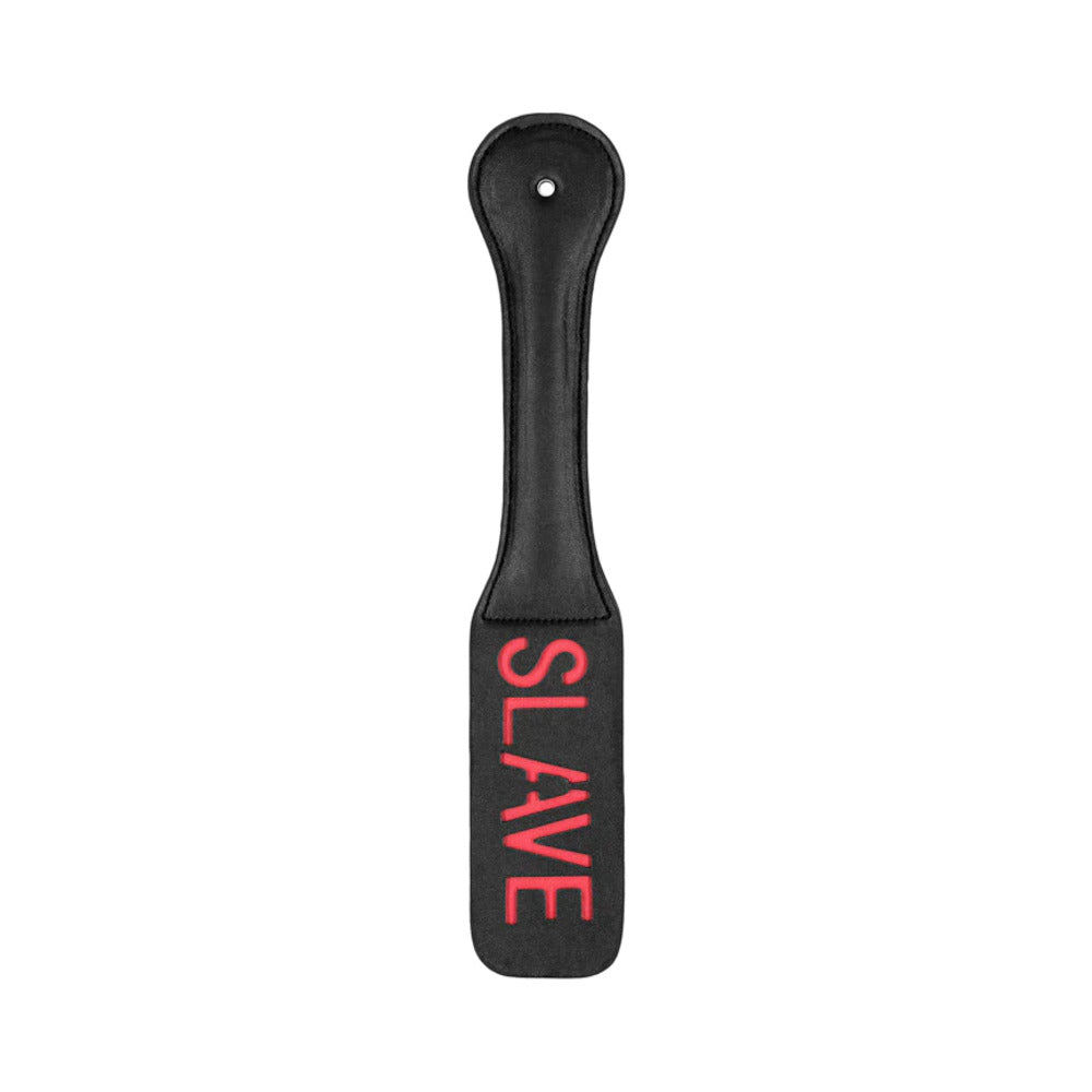 Shots - Ouch! ''Slave'' Paddle Black - Bondage & Fetish Toys - Faux Leather/Vegan Leather