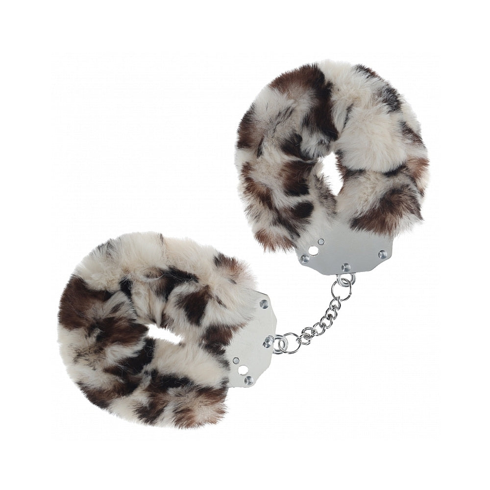 Shots - Ouch! Heavy-Duty Fluffy Handcuffs Snow Leopard - Bondage & Fetish Toys - Acrylic