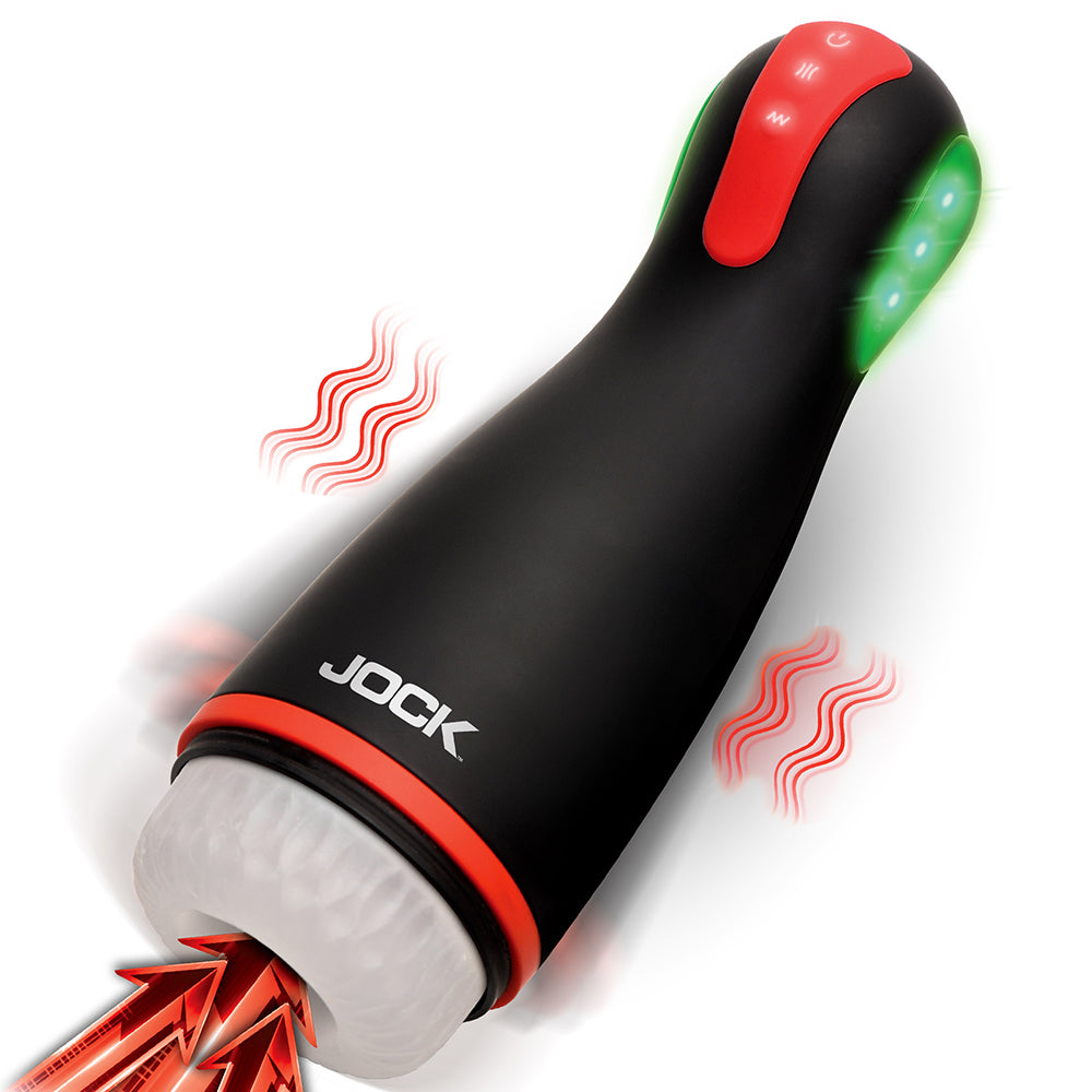 Curve Novelties - JOCK Advanced Blaze Vibrating, Sucking, & Warming Masturbator - Masturbation Aids for Males
