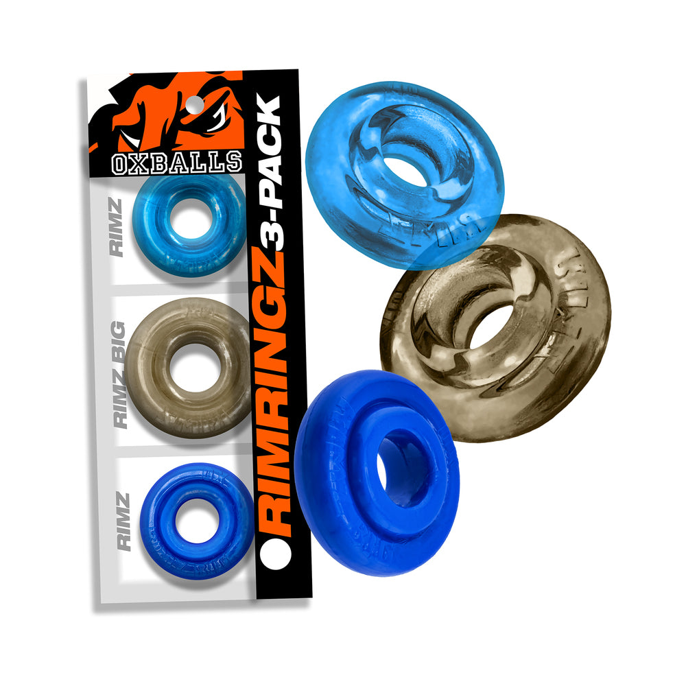 Oxballs - Oxballs Rimringz Multi Size 3-Pack Cool Blues - Cockrings