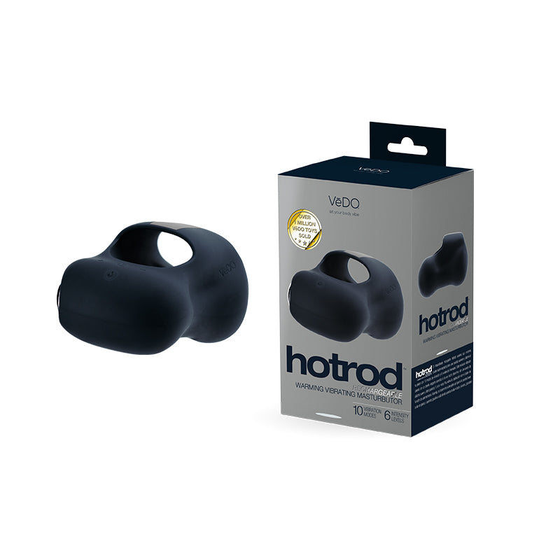 VeDO - Vedo Hotrod Rechargeable Warming Masturbator Just Black - Masturbation Aids for Males - Silicone