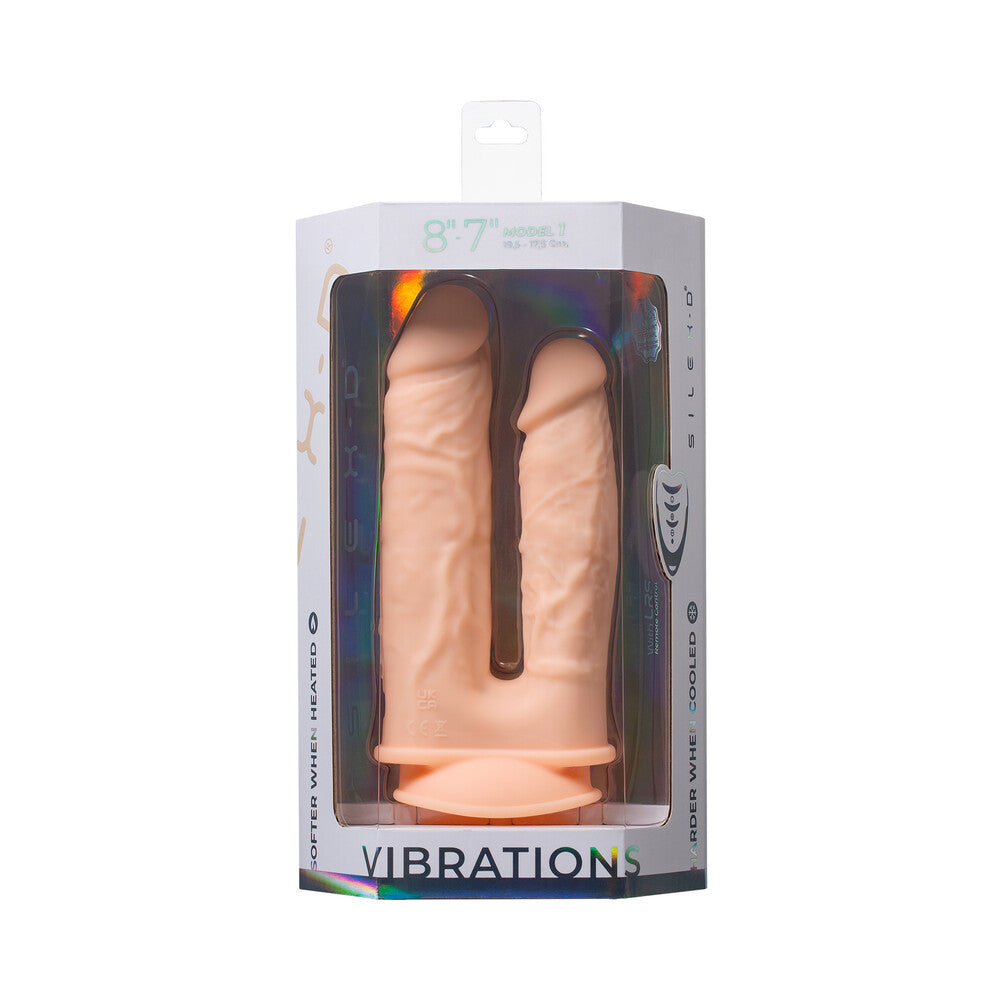 Doc Johnson - SILEX-D The Original Double Penetration 7 in. & 8 in. Vibrating Dildo with Remote Vanilla - Dildos - Silicone