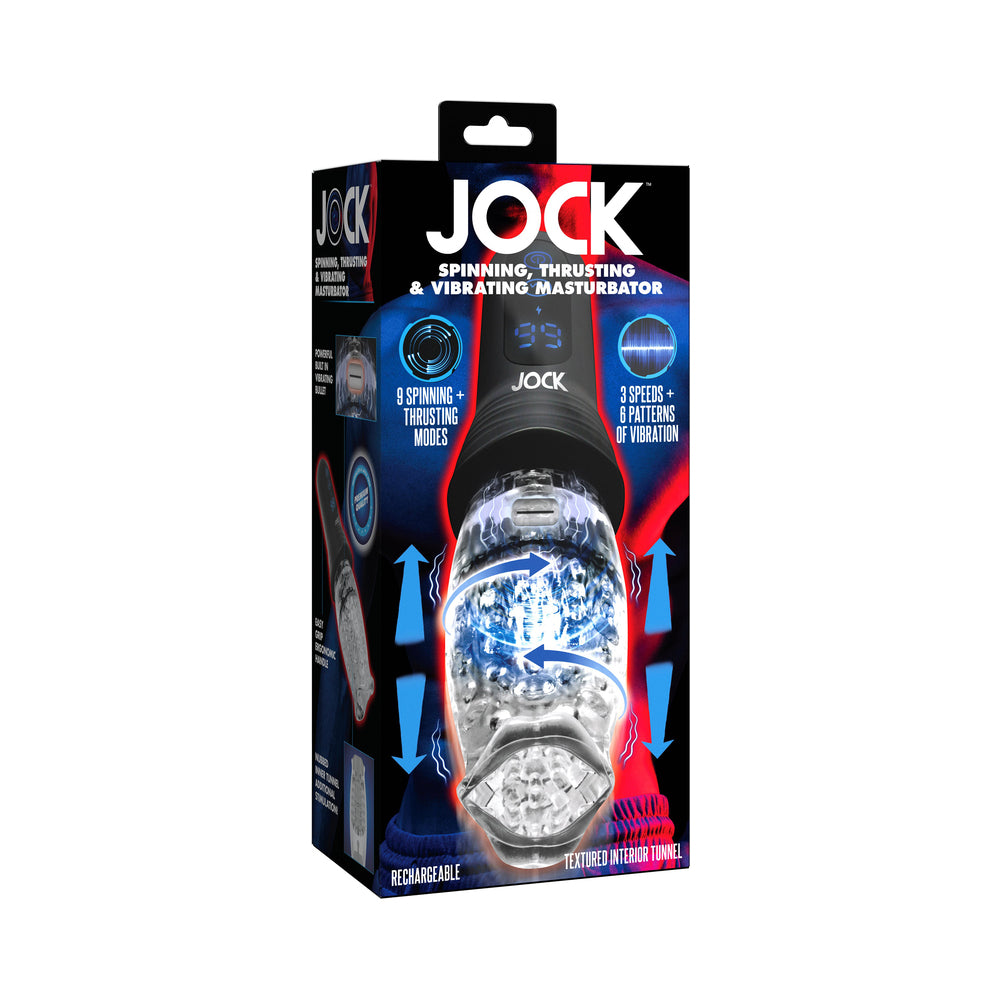 Curve Novelties - JOCK Spinning Thrusting & Vibrating Masturbator - Masturbation Aids for Males - TPE/TPR/Elastomers
