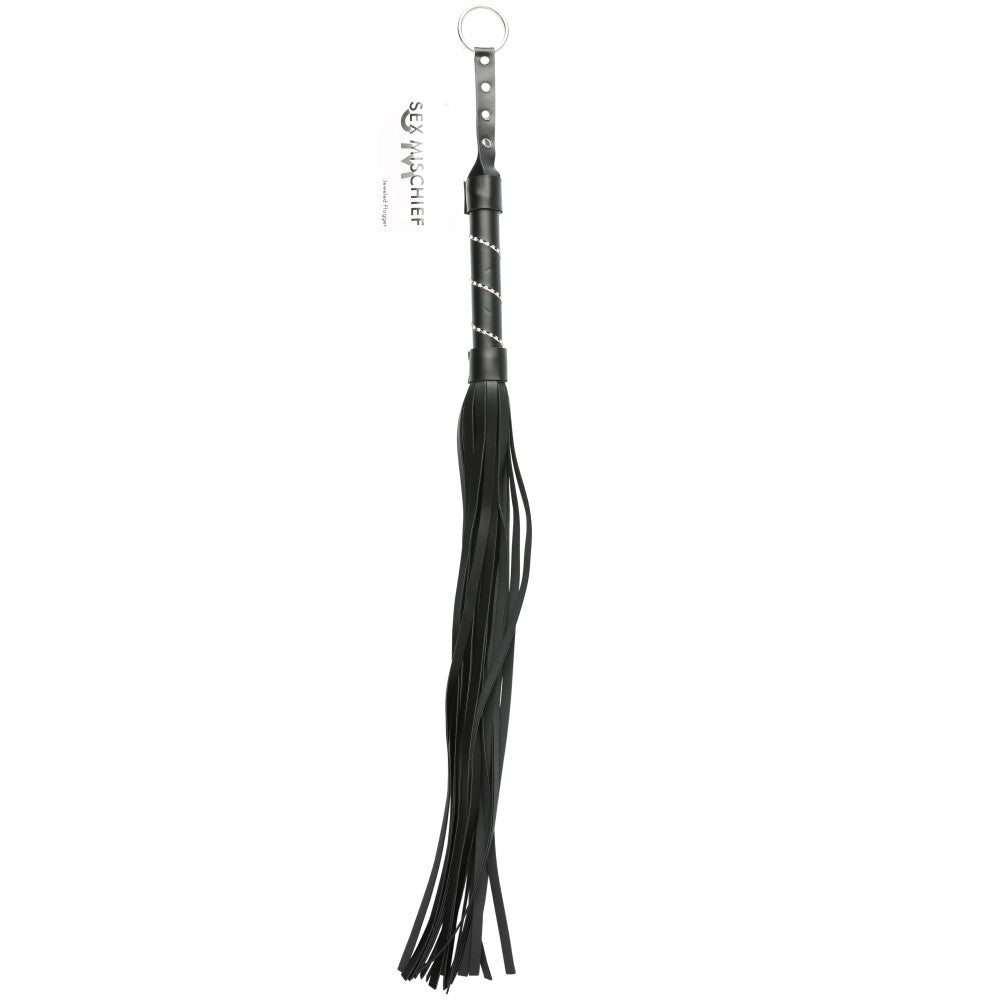 Sportsheets - Sportsheets Sex & Mischief Jeweled Flogger Black - Bondage & Fetish Toys - Vinyl