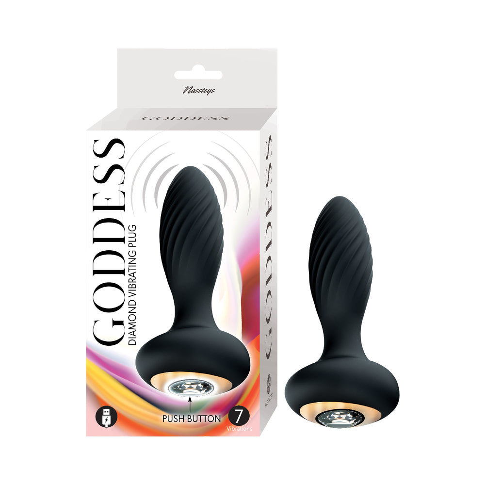 Nasstoys - Goddess Diamond Vibrating Plug Black - Anal Toys & Stimulators - Silicone
