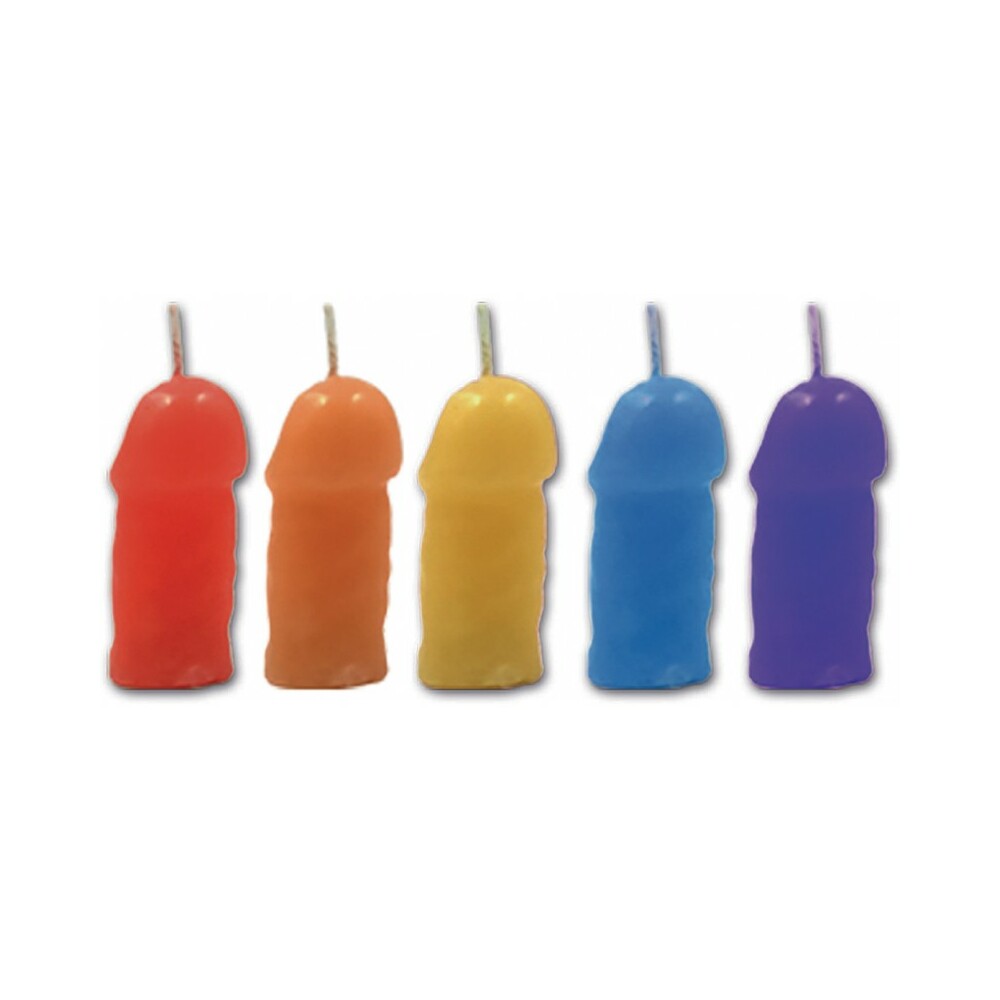 Hott Products - Pecker Party Candles Assorted Colors 5pk - Novelties & Games - Wax