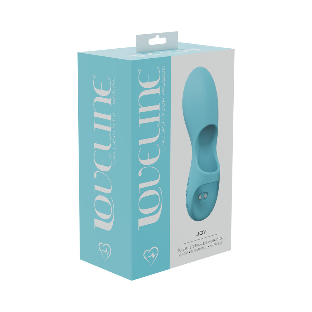 Shots - LoveLine Joy 10 Speed Finger Vibe Silicone Rechargeable Waterproof Blue - Vibrators - Silicone