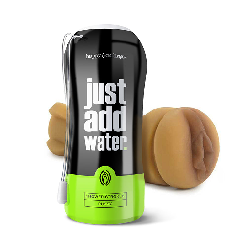 Global Novelties - Happy Ending Just Add Water Self Lubricating Shower Stroker - Pussy - Masturbation Aids for Males - TPE/TPR/Elastomers