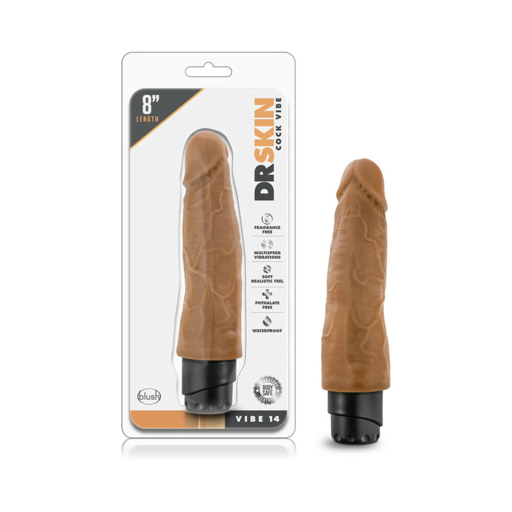Blush - Dr. Skin Cock Vibe 14 Realistic 8 in. Vibrating Dildo Tan - Dildos - PVC