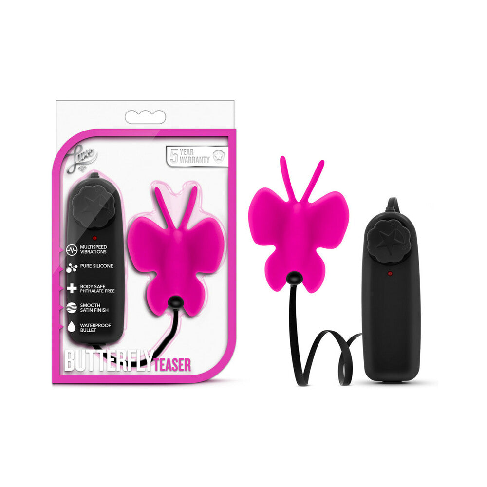 Blush - Luxe Butterfly Teaser Remote-Controlled Silicone Mini Vibrator Fuchsia - Vibrators - Silicone
