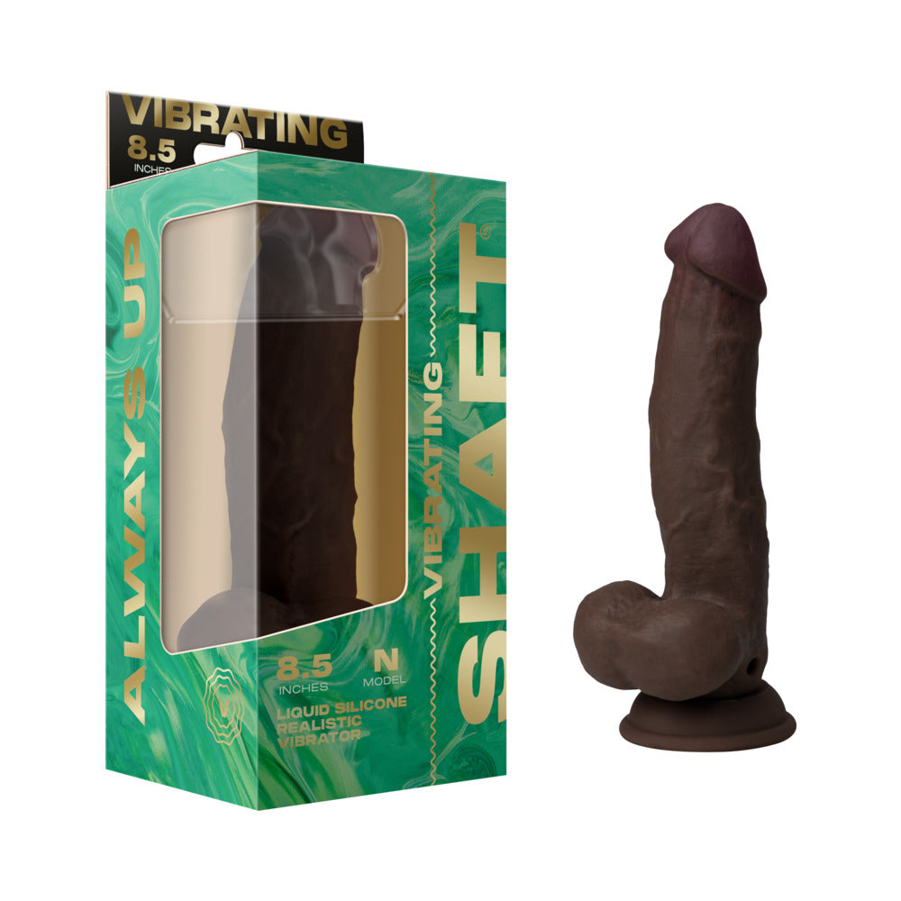 Shaft - Shaft Vibrating Model N: 8.5 in. Dual Density Silicone Dildo Mahogany - Dildos - Silicone
