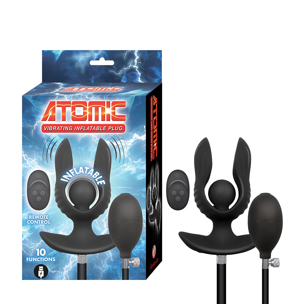 Nasstoys - Atomic Vibrating Inflatable Plug Black - Anal Toys & Stimulators - Silicone