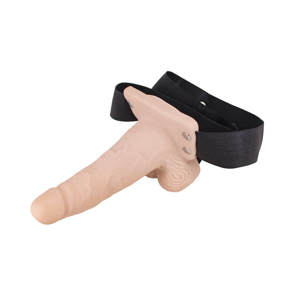 Nasstoys - Erection Assistant Hollow Strap-On Vibrating 6 in. White - Harnesses & Strap-Ons - PVC