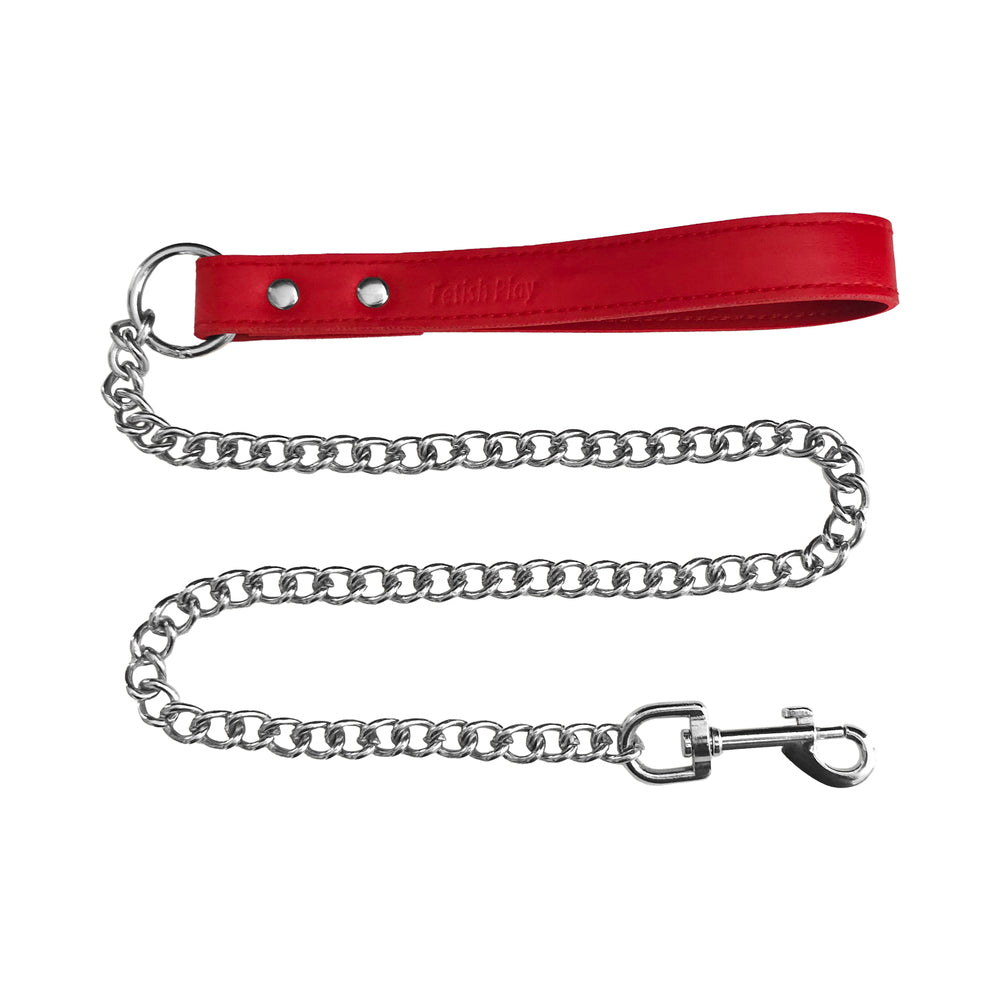 Rouge Garments - RougeFetish Play Vegan Leash Red - Bondage & Fetish Toys - Faux Leather/Vegan Leather