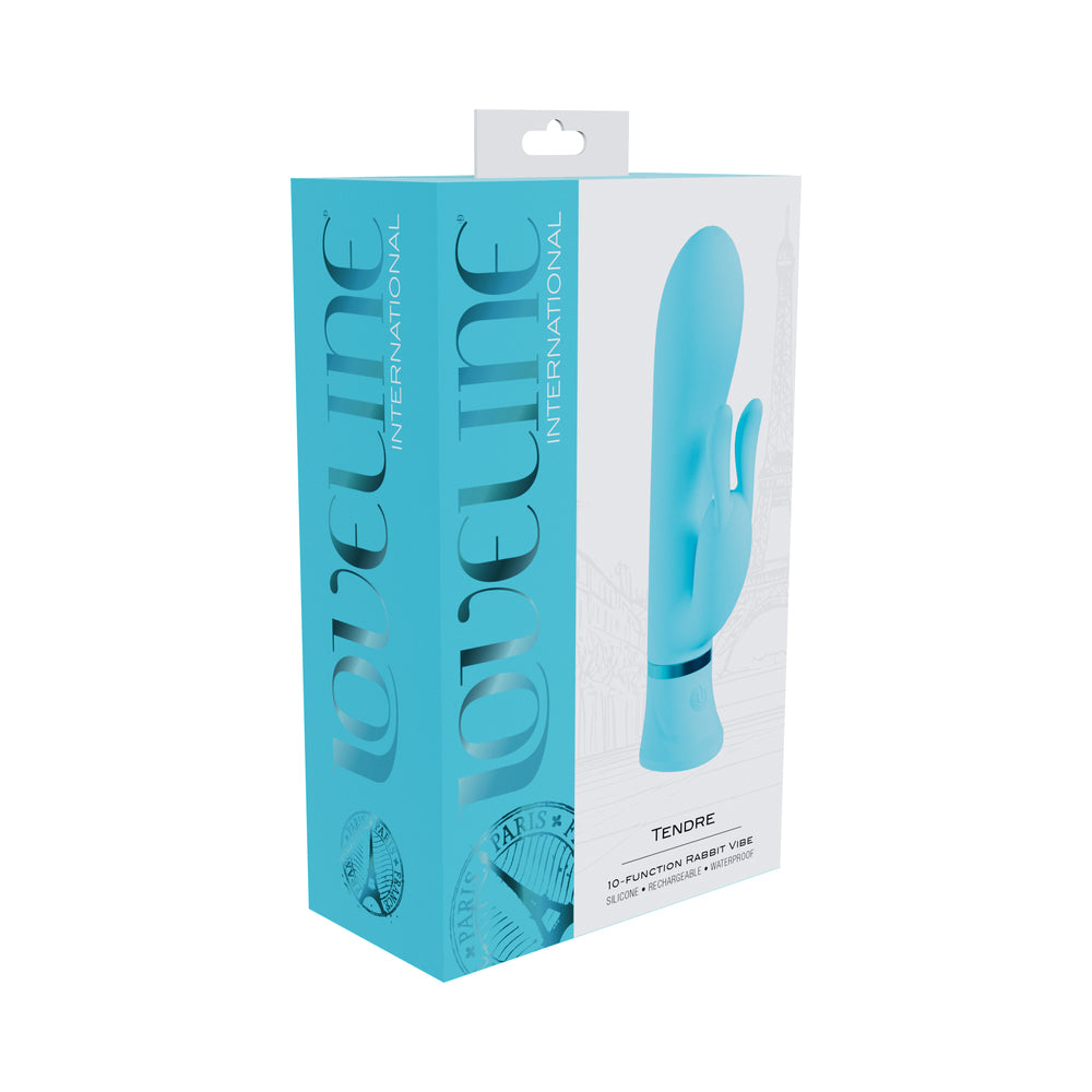 Shots - Loveline Tendre Rechargeable Silicone Rabbit Vibrator Blue - Vibrators