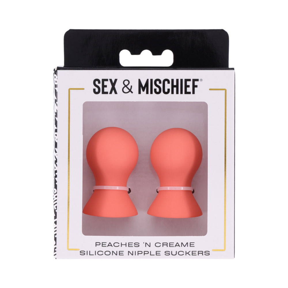Sportsheets - Sportsheets Sex & Mischief Peaches ''n CreaMe Silicone Nipple Suckers - Bondage & Fetish Toys