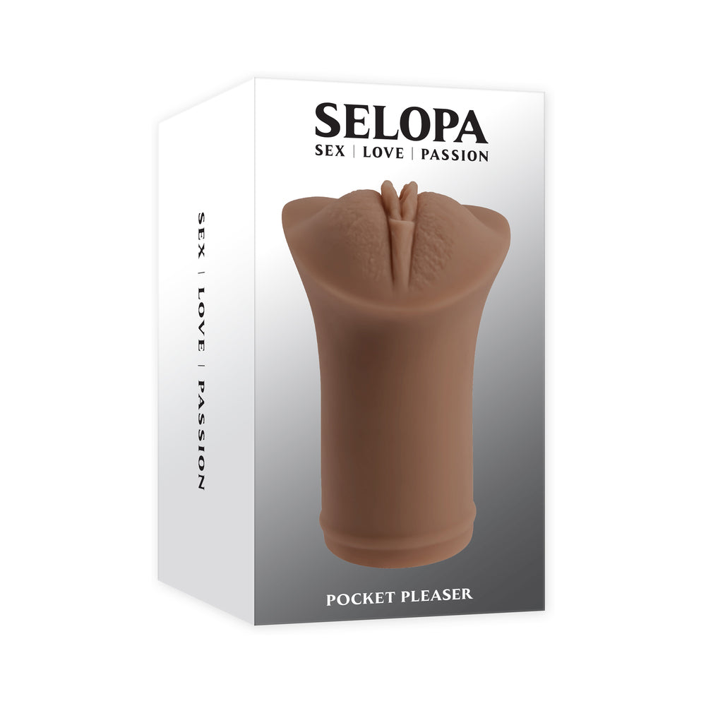 Selopa - Selopa Pocket Pleaser Stroker Dark - Masturbation Aids for Males - TPE/TPR/Elastomers