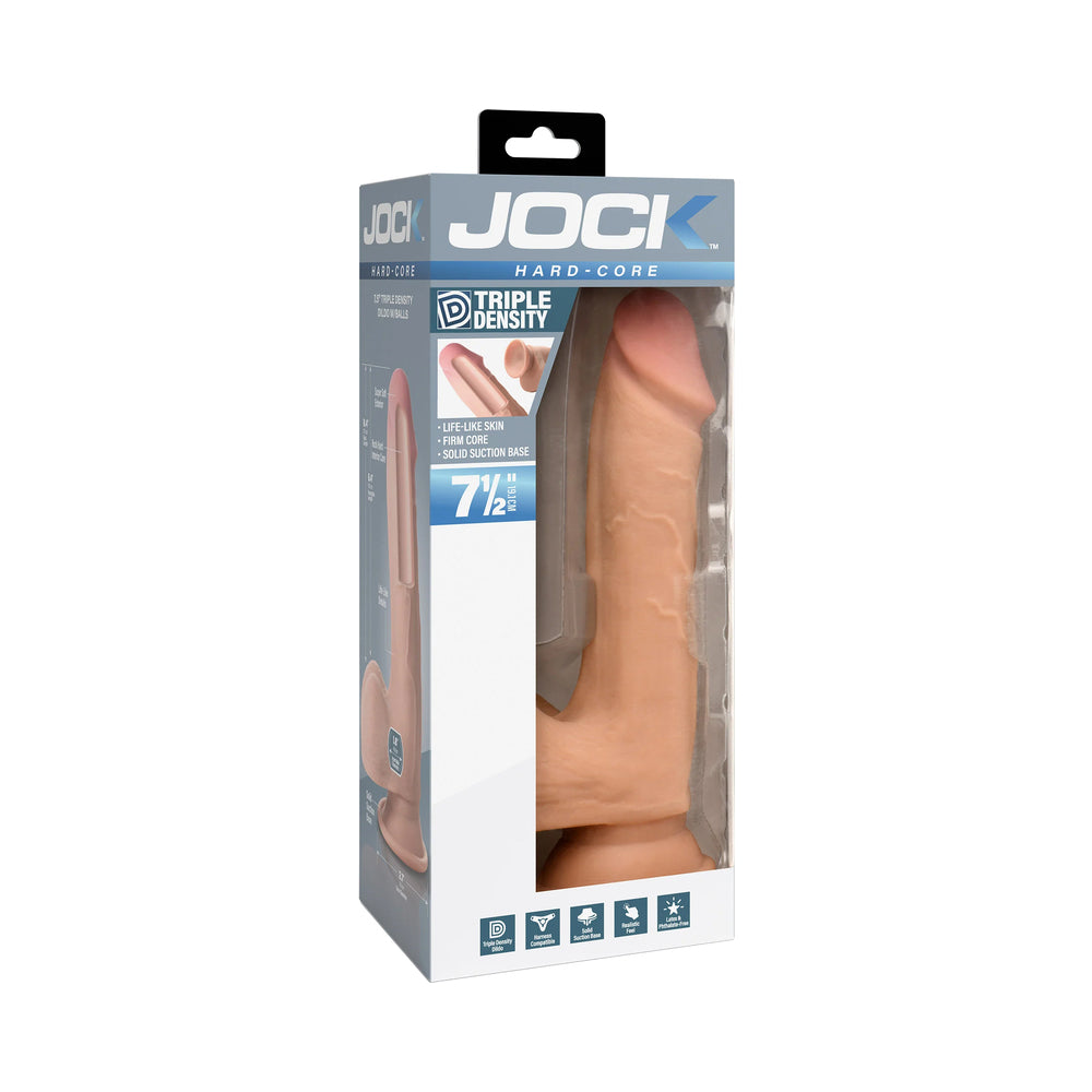 Curve Novelties - JOCK Hard-Core 7.5 in. Triple Density Dildo with Balls - Dildos - TPE/TPR/Elastomers