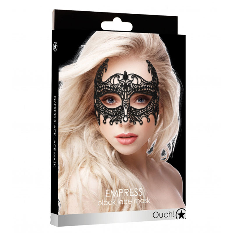Shots - Ouch! Empress Lace Eye Mask Black - General - Polyester