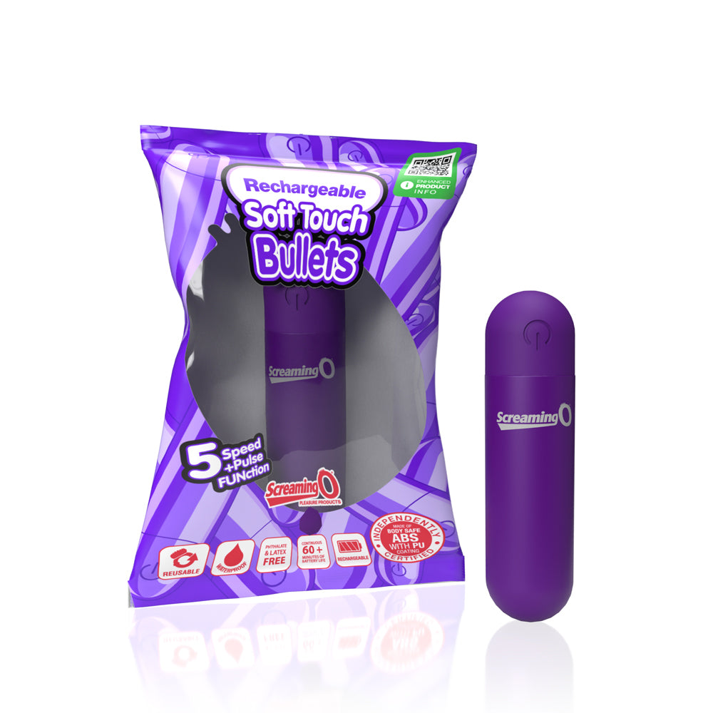 Screaming O - Screaming O Soft Touch Rechargeable Bullets Purple - Vibrators - ABS