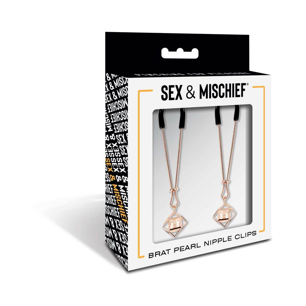 Sportsheets - Sportsheets Sex & Mischief Brat Pearl Nipple Jewelry - Bondage & Fetish Toys - Metal