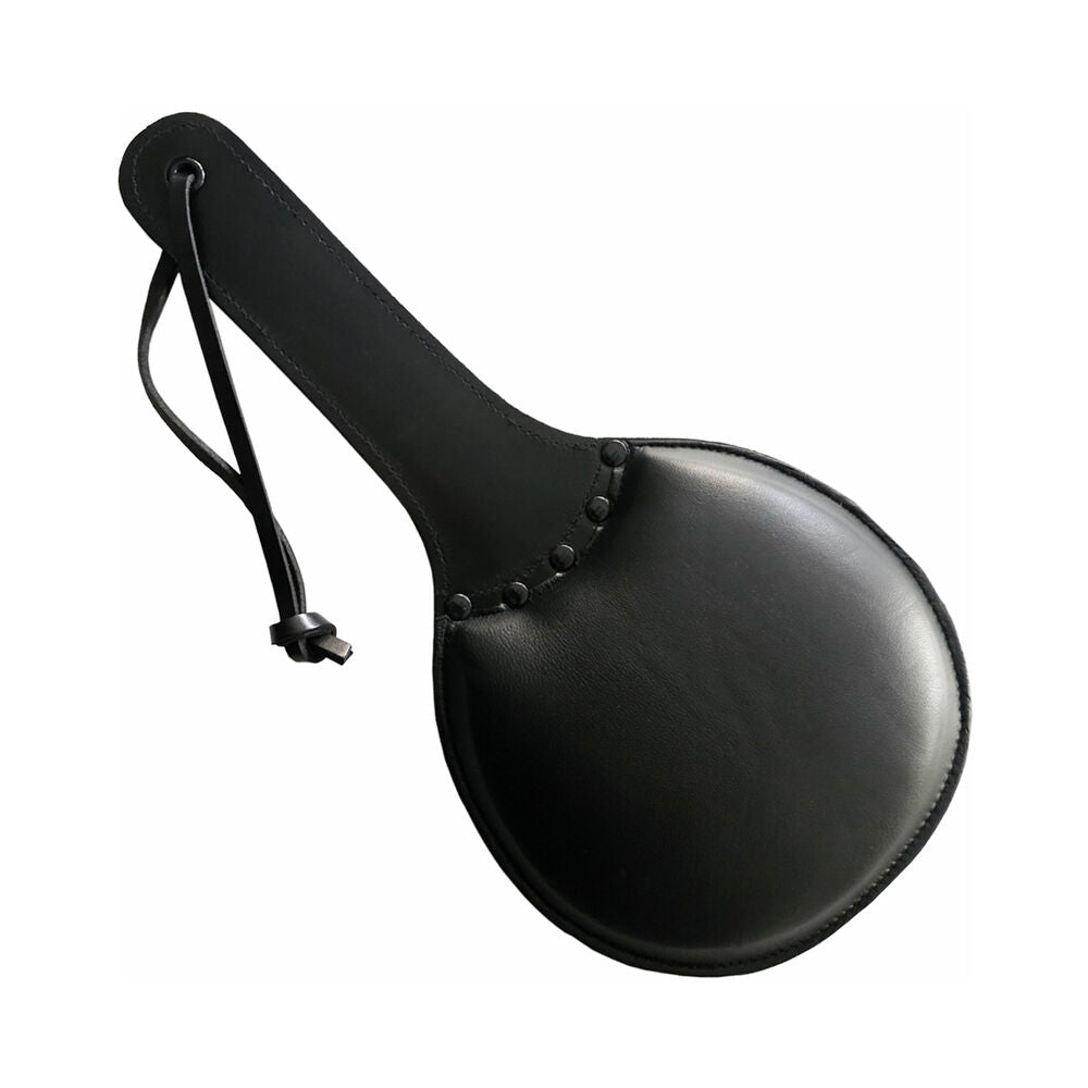 Rouge Garments - Rouge Leather Padded Ping Pong Paddle Black with Black Accessories - Bondage & Fetish Toys - Leather