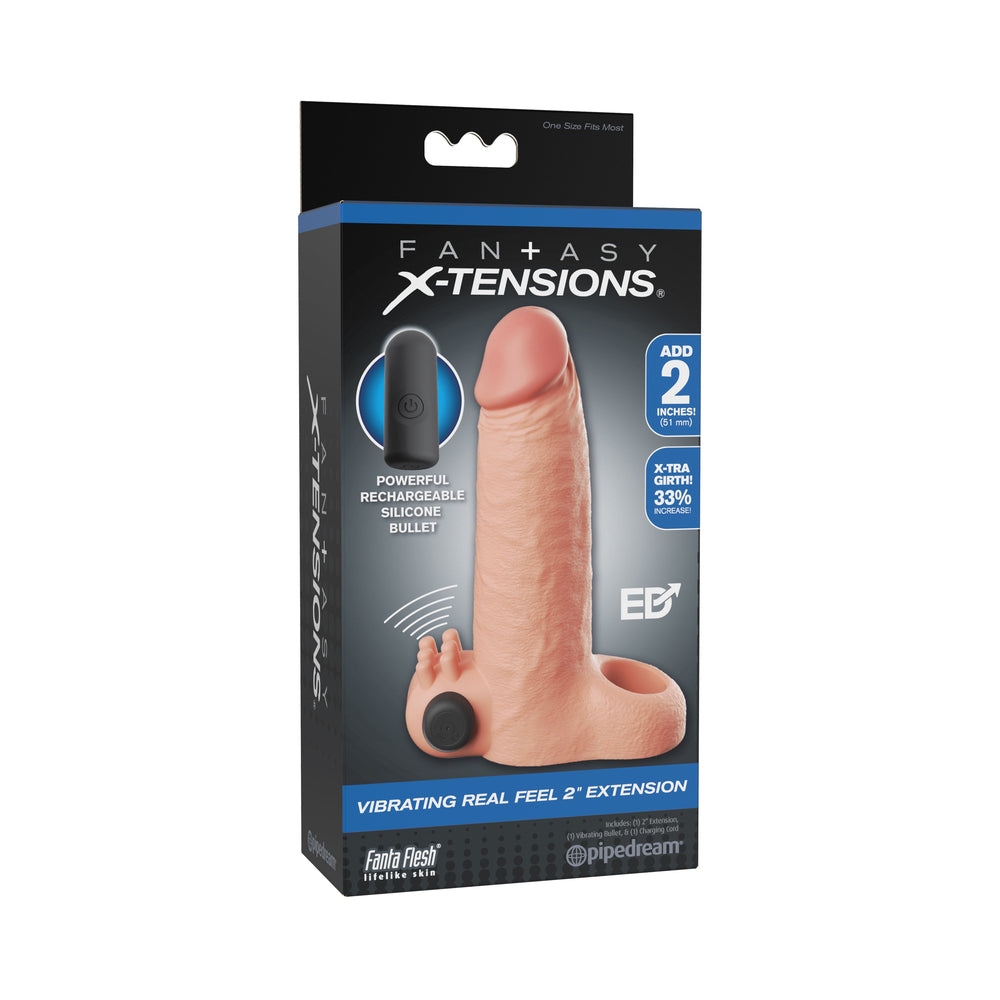 Pipedream - Fantasy X-Tensions Vibrating Real Feel Extension 2in Light - General