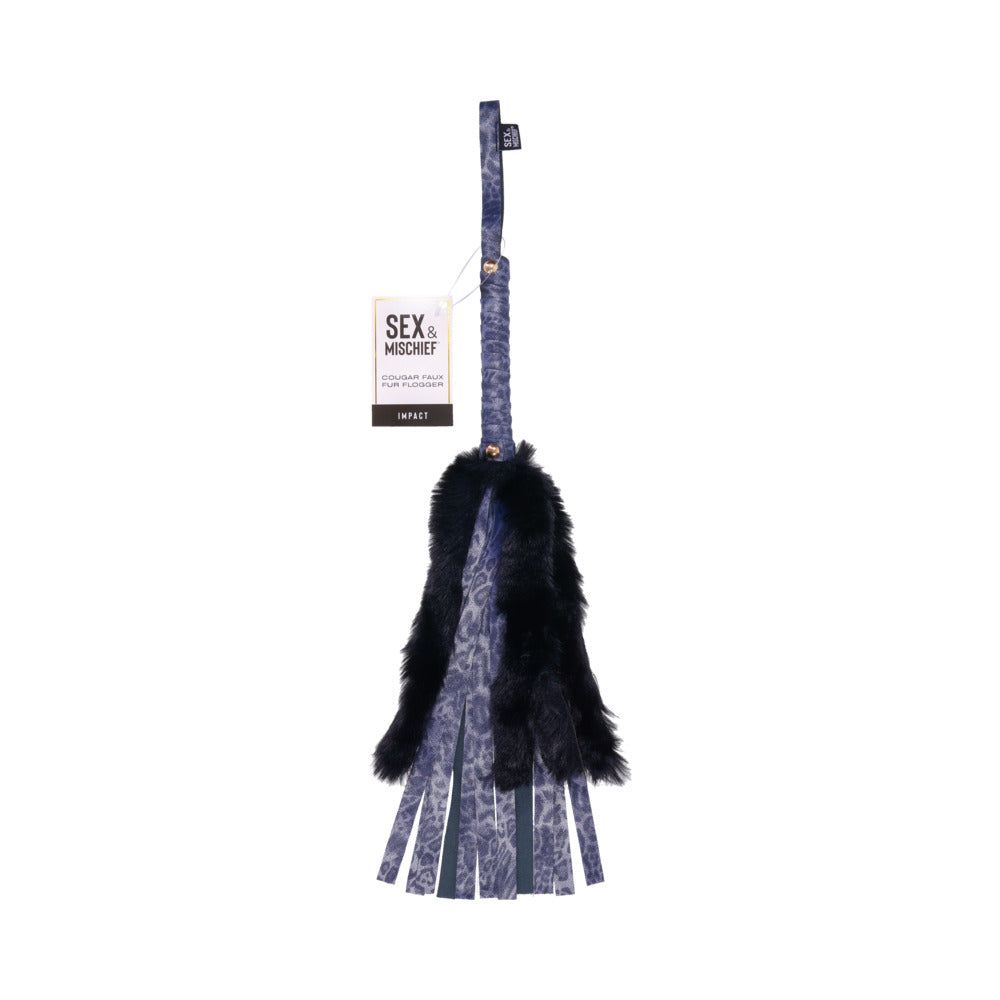Sportsheets - Sportsheets Sex & Mischief Cougar Faux Fur Flogger - Bondage & Fetish Toys - Polyurethane