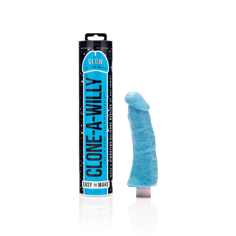 Clone-A-Willy - Clone-A-Willy DIY Vibrating Dildo Kit Glow-in-the-Dark Blue - Harnesses & Strap-Ons - Silicone