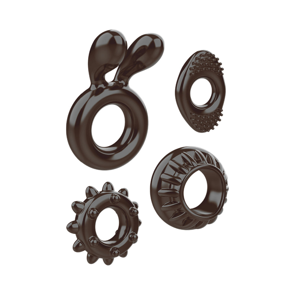 Zero Tolerance - Zero Tolerance Ring My Bell 4-Piece Cockring Set Black - Cockrings - TPE/TPR/Elastomers