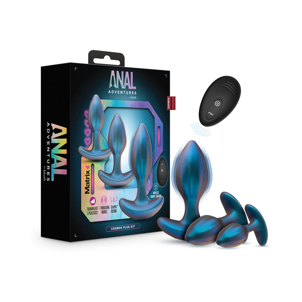 Blush - Anal Adventures Matrix Cosmos Plug Kit Lunar Blue - Anal Toys & Stimulators - Silicone