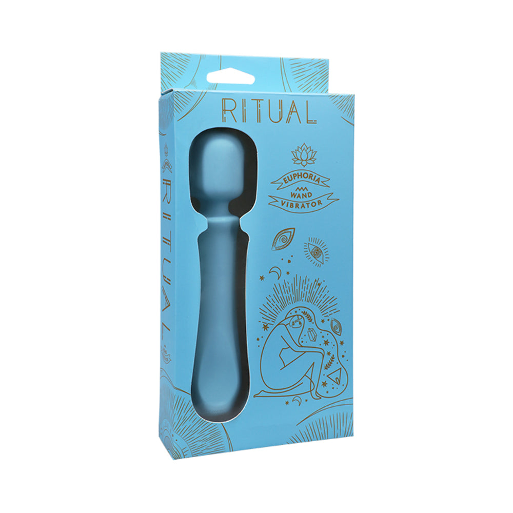 Doc Johnson - RITUAL Euphoria Rechargeable Silicone Wand Vibrator Blue - Vibrators - Silicone