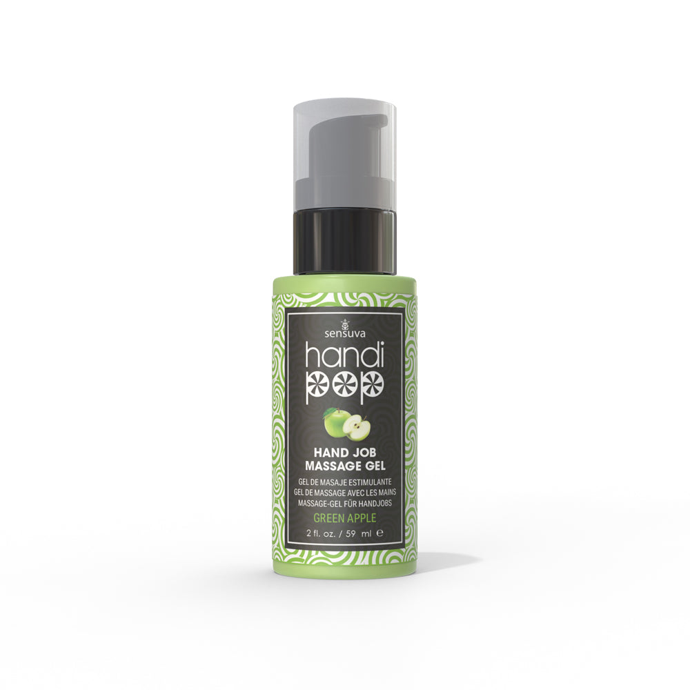 Sensuva - Sensuva HandiPop Edible Hand Job Massage Gel Green Apple 2 oz. - Lubricants, Creams & Glides - Gel