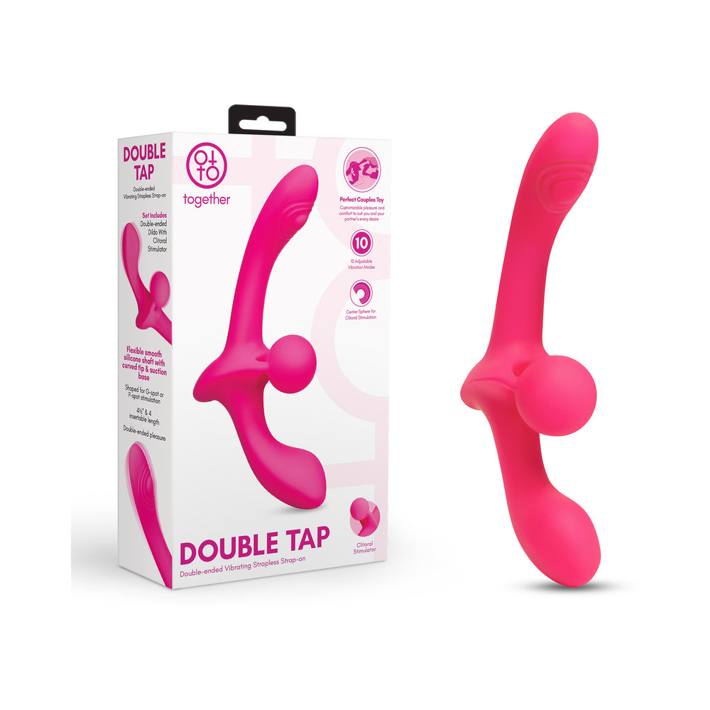 Together Toy - Together Double Tap Dual-Ended Vibrating Strapless Strap-on - Vibrators
